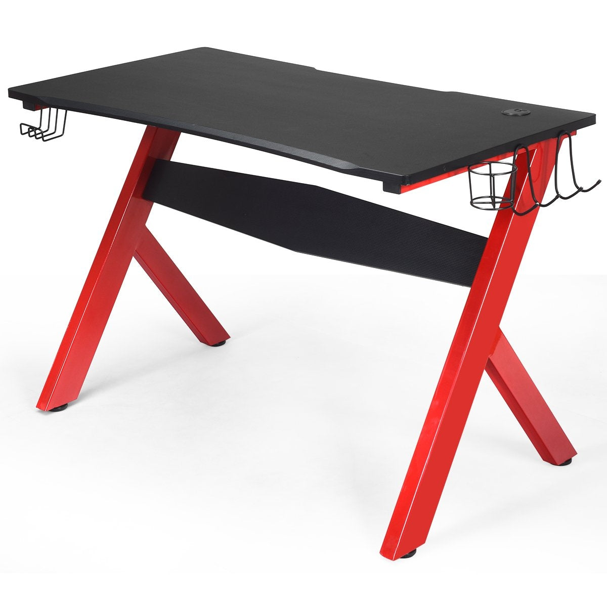 Gaming table computer table gaming desk with cup and headphone holder and mouse pad for home office playroom