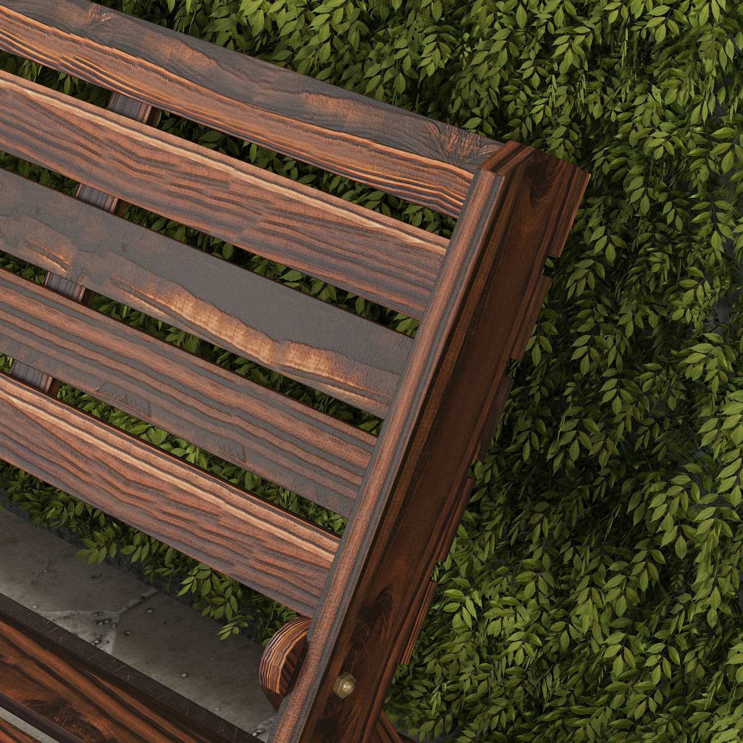 Garden bench - 2-seater, carbonised, capacity 250 kg