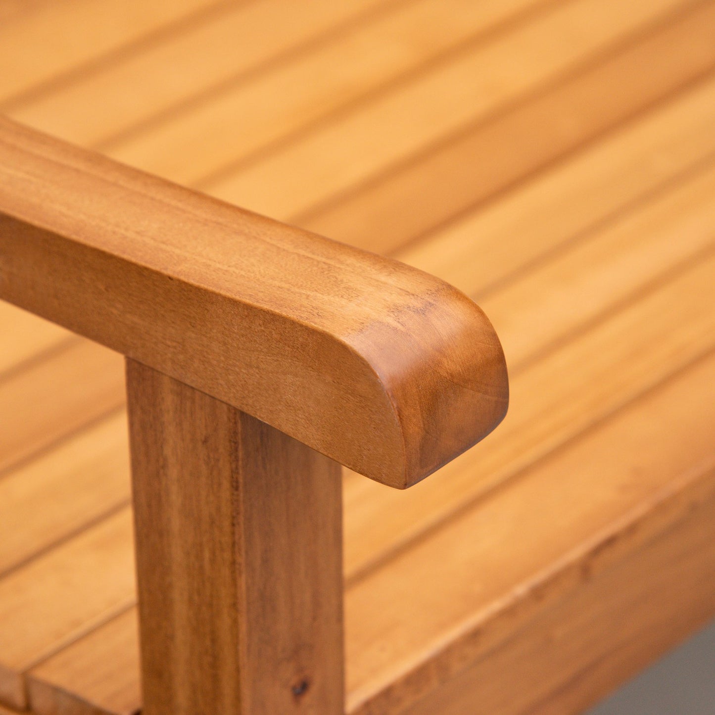 2-seater garden bench, poplar wood, natural finish