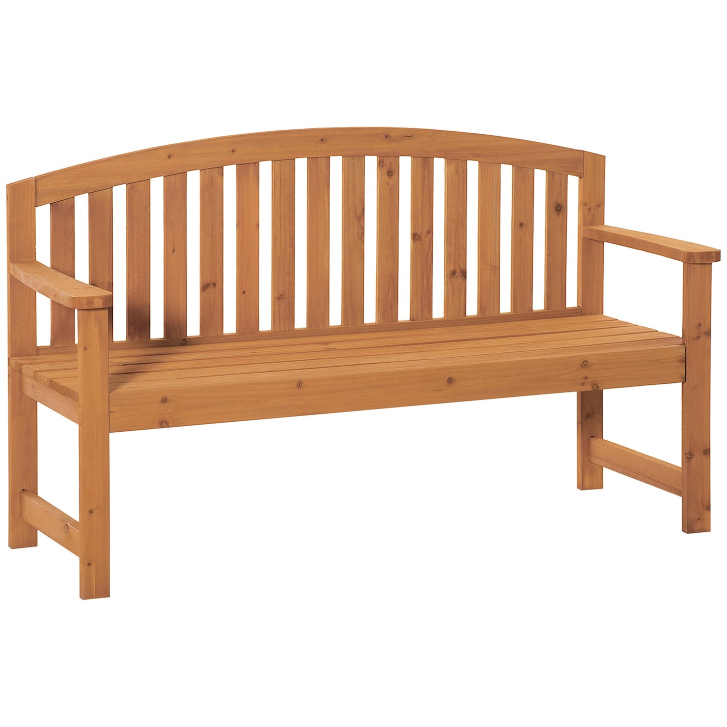2-seater wooden garden bench, capacity 320 kg, orange