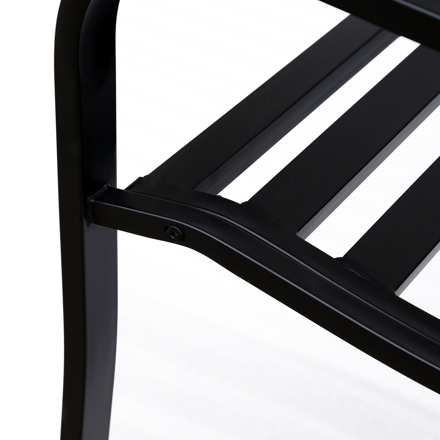 Garden Patio 3-seat steel bench with armrests