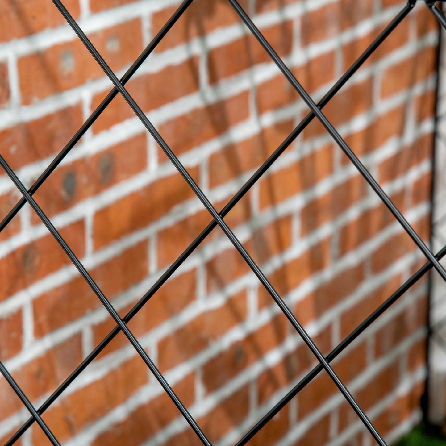 Decorative garden fence in black wire mesh, set of 4, 3.48 x 1.1 M