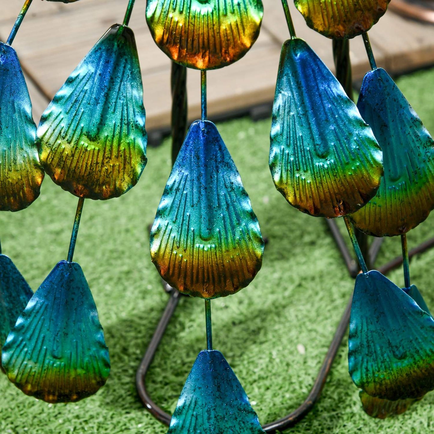 Peacock Garden Sculpture - Weatherproof Outdoor Ornament 59cm