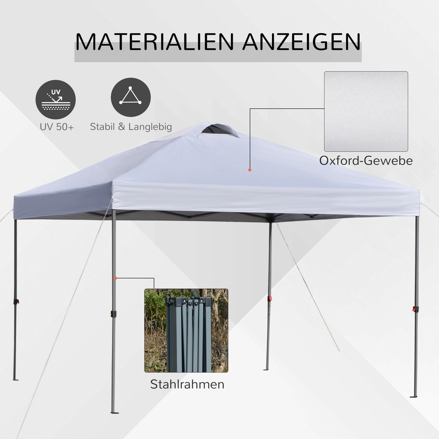 Pop-Up White Garden Gazebo 2.95m UV protection