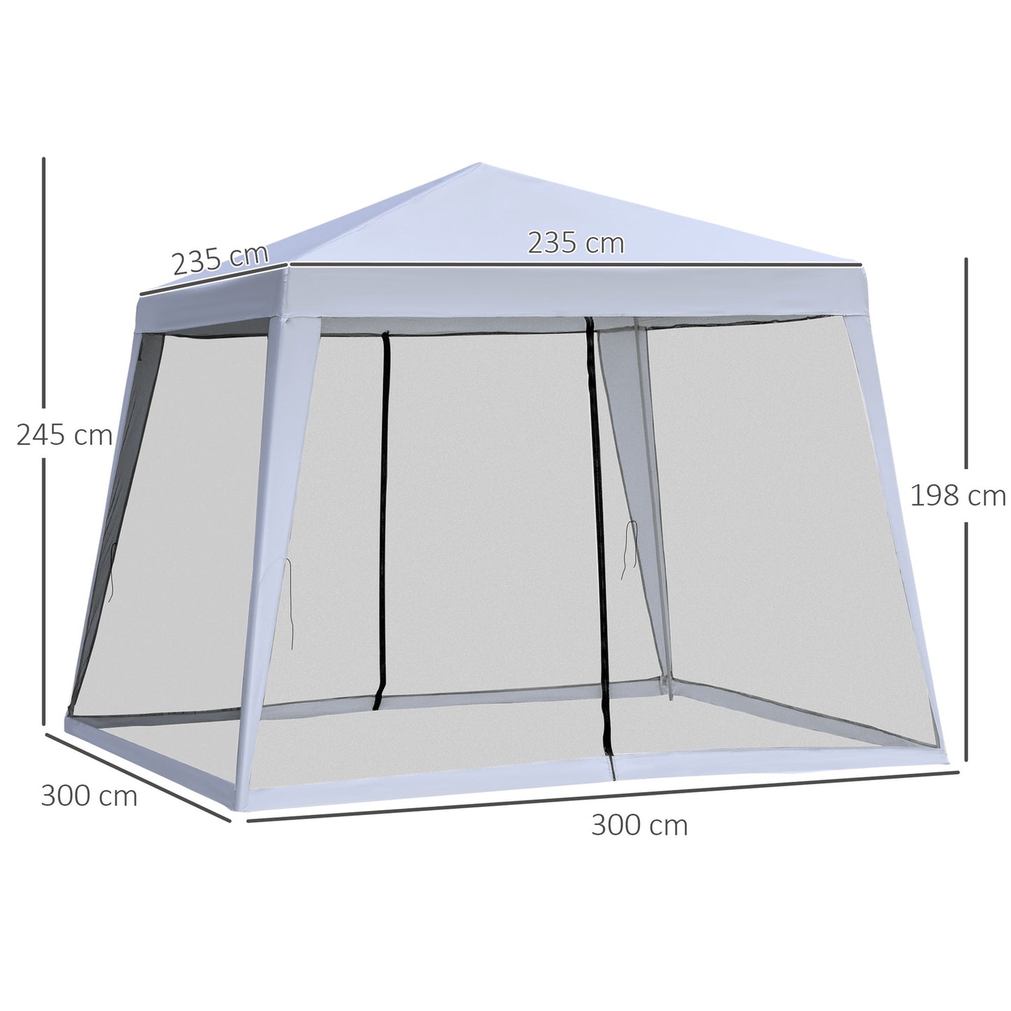 Weatherproof gray 3x3M garden tent with mosquito net