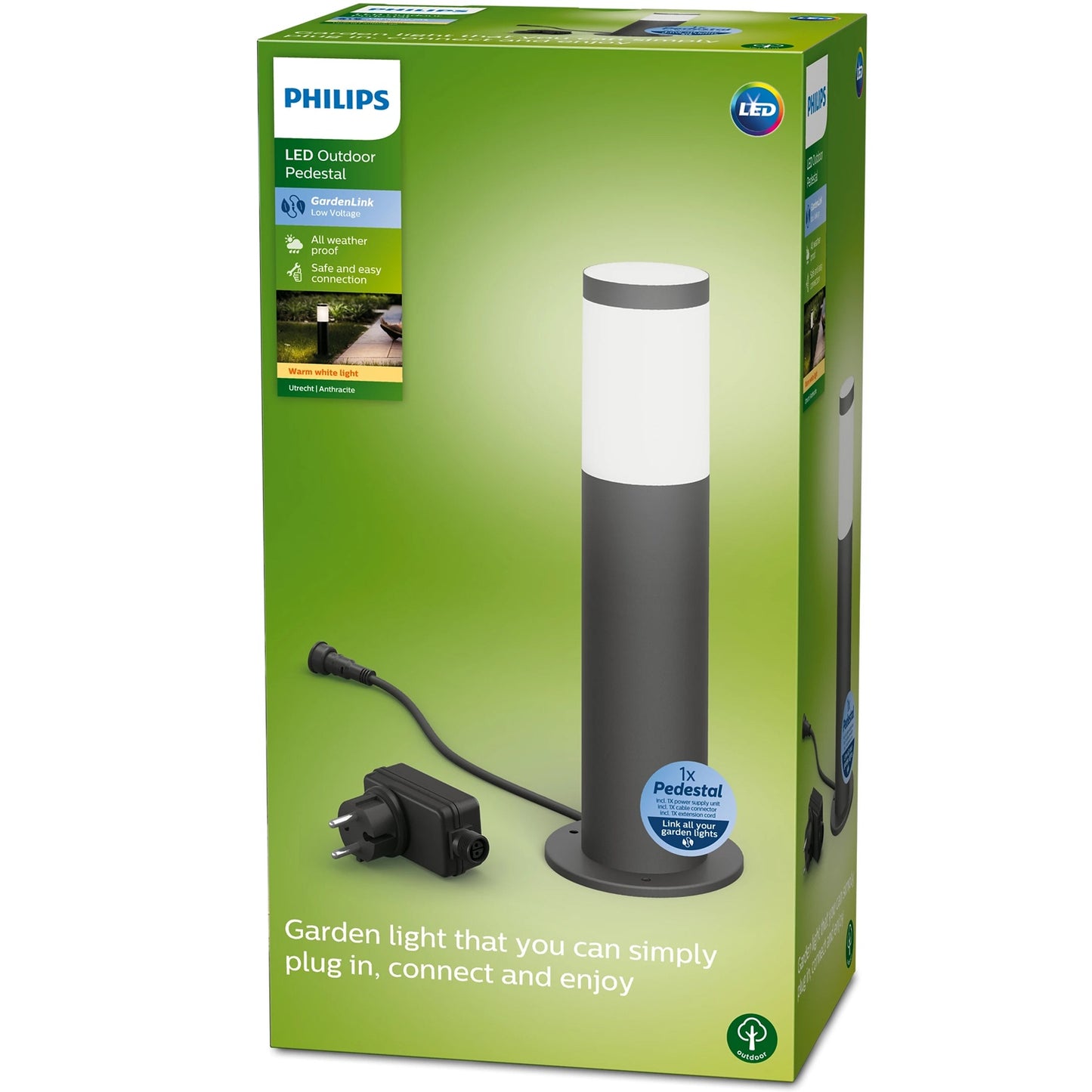 GardenLink Starter kit Utrecht Pedestal Warm white 600 lm 1-pack Anthracite