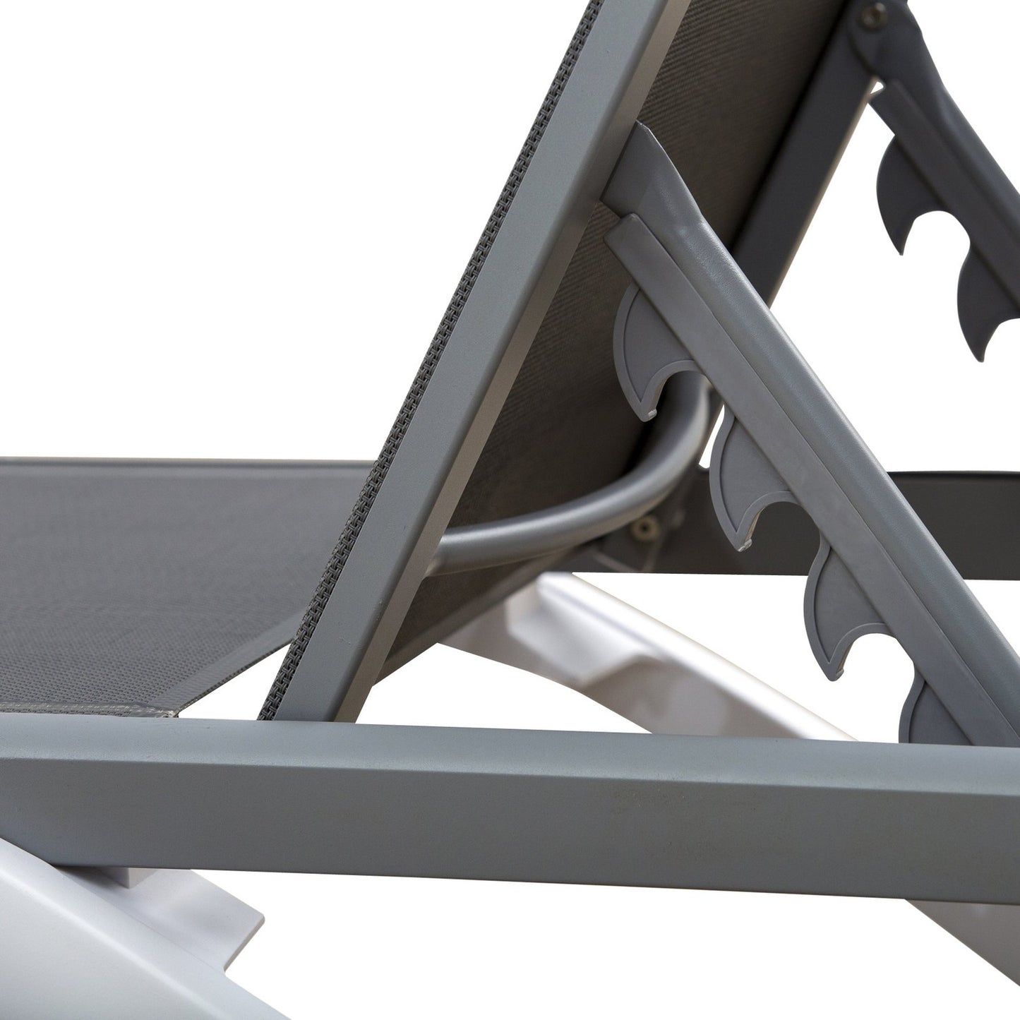 Adjustable sun lounger in aluminum - Ergonomic grey/white