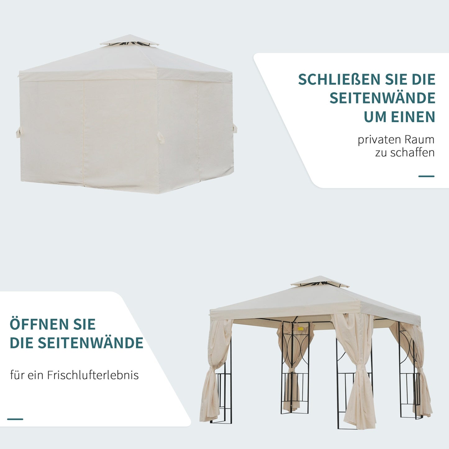 3x3m Double roof Garden pavilion tent, UV protection