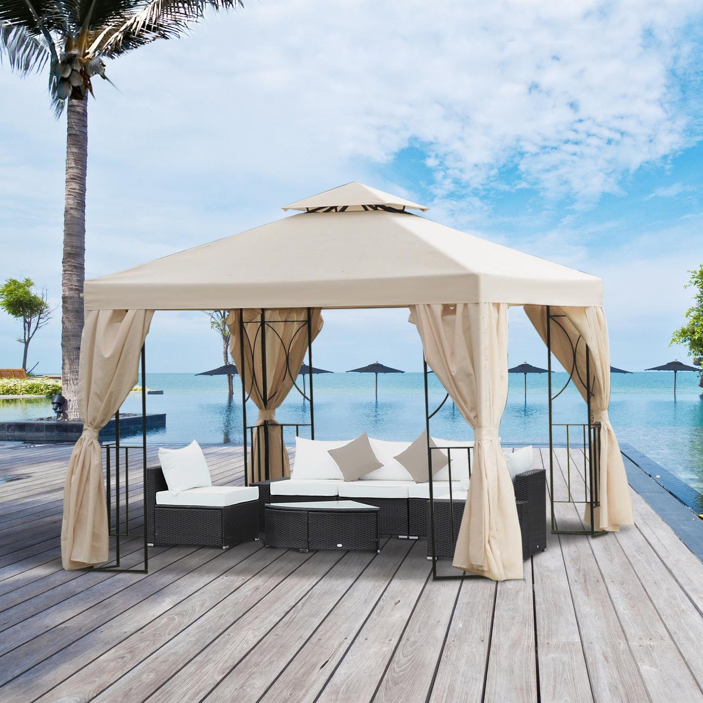 3x3m Double roof Garden pavilion tent, UV protection