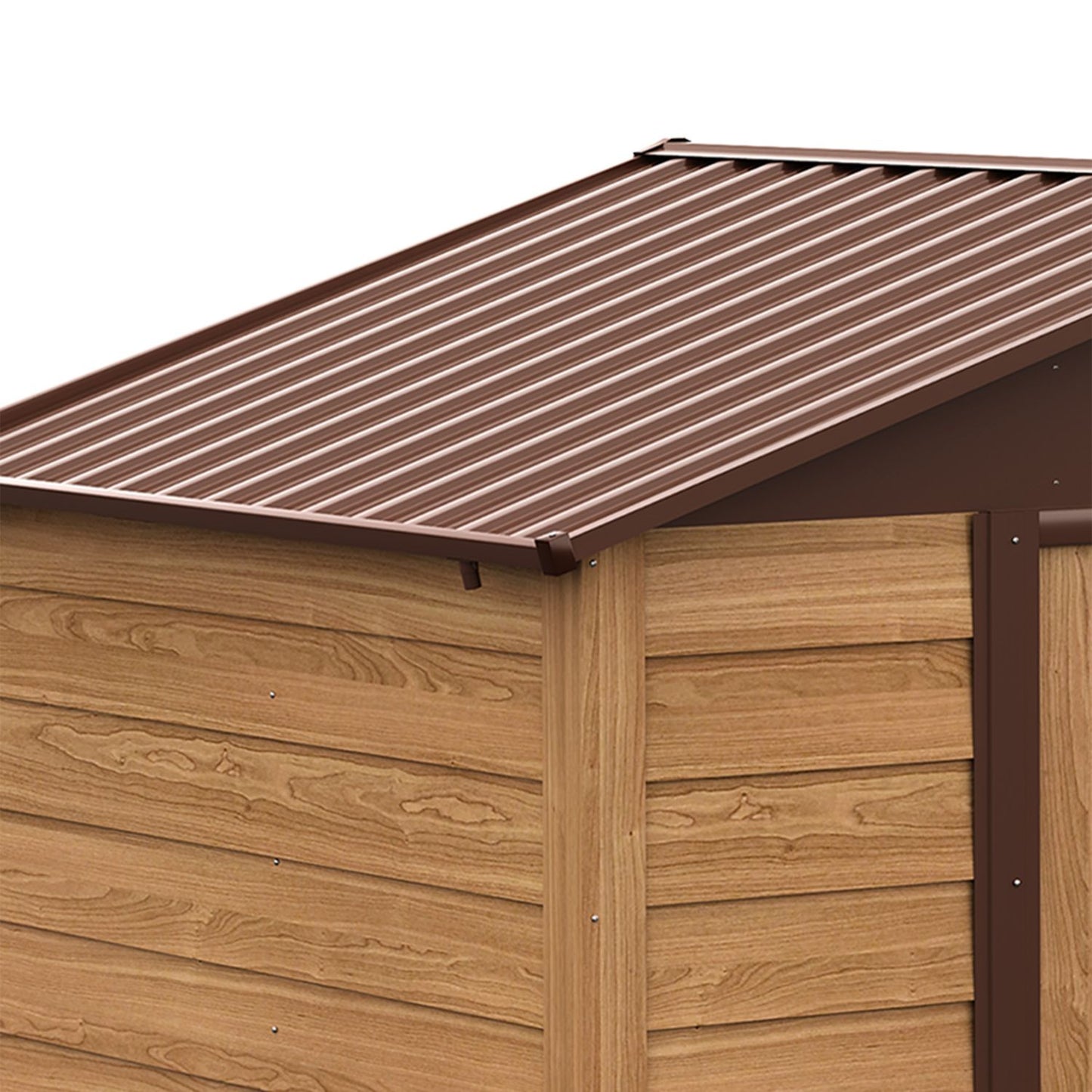 Steel garden shed with windows, weatherproof sliding doors