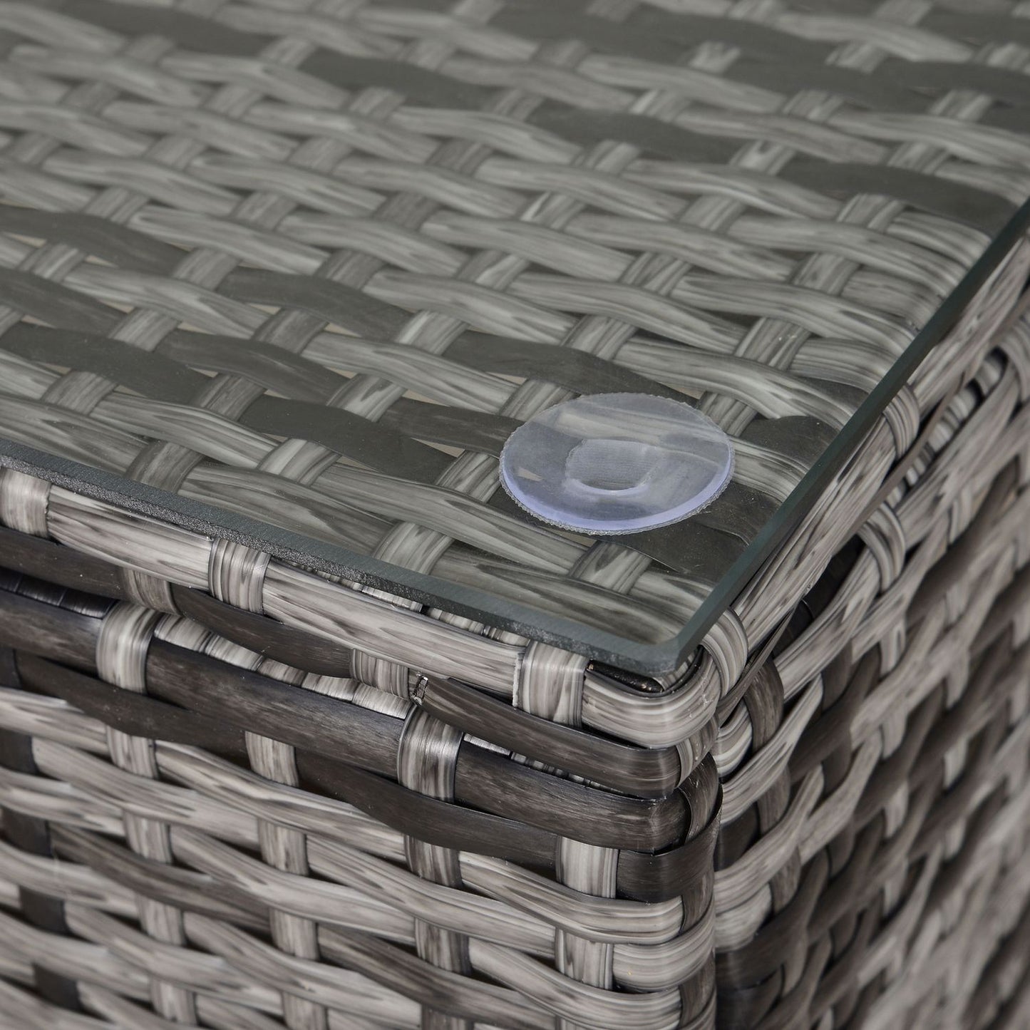 Outdoor coffee table - Polyrattan, Grey, 85 x 50 x 39 Cm