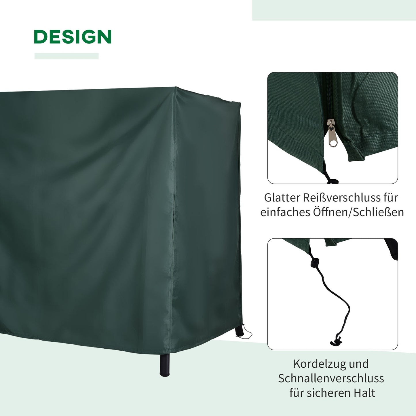 Waterproof garden swing, sun protection, 205x124x164 Cm