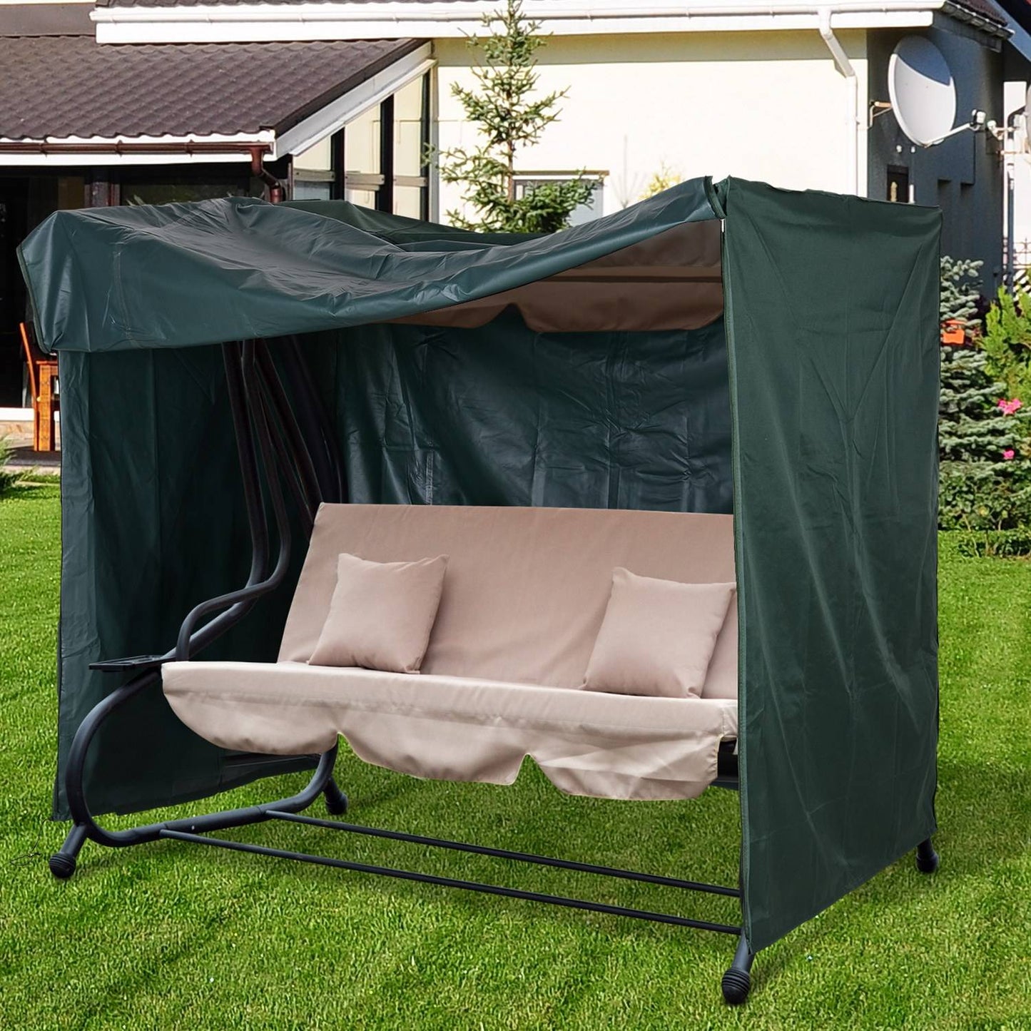 Waterproof garden swing, sun protection, 205x124x164 Cm