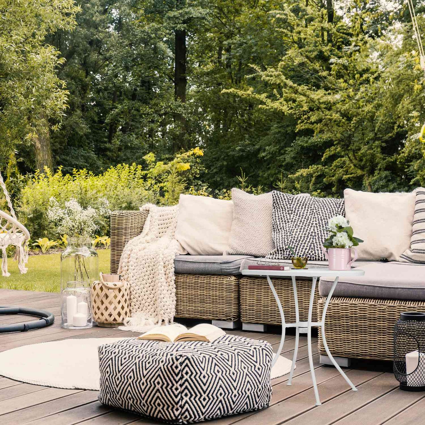 Garden Table with Umbrella Hole