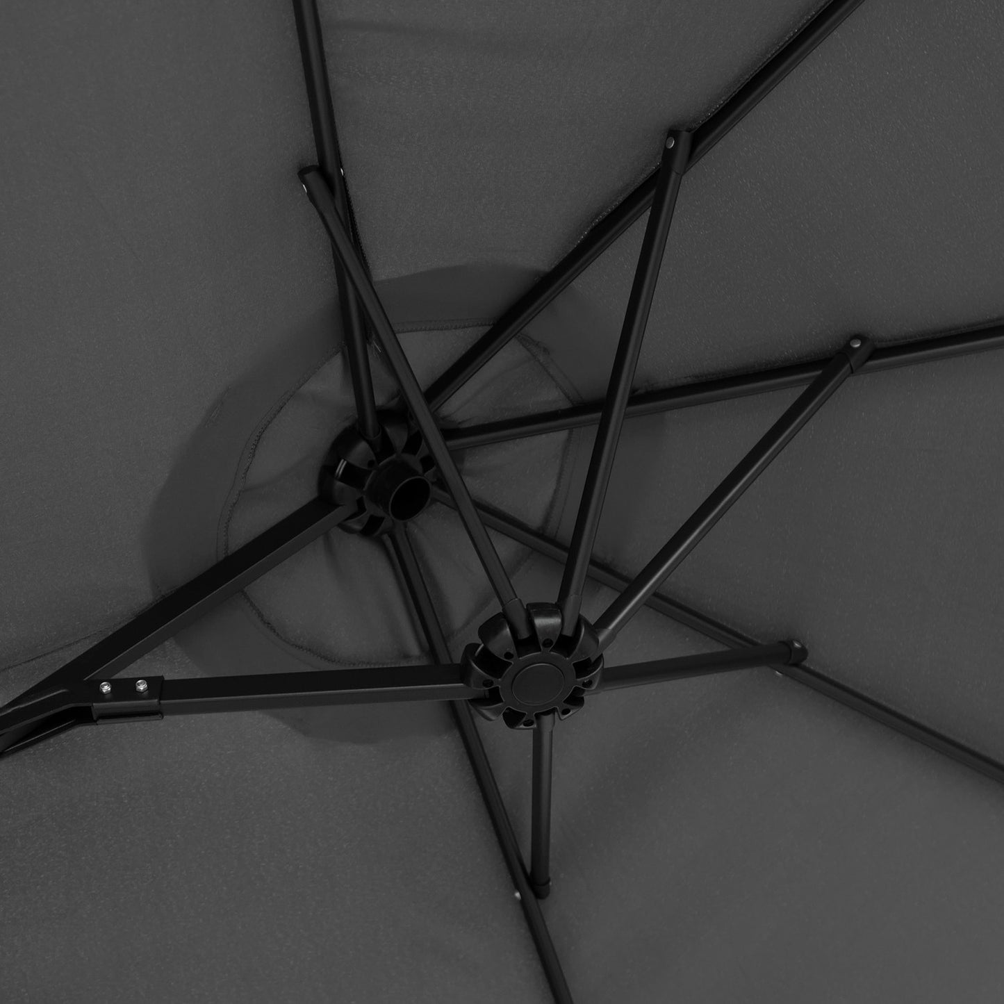 Garden parasol - Adjustable tilt, 285x147cm, Grey