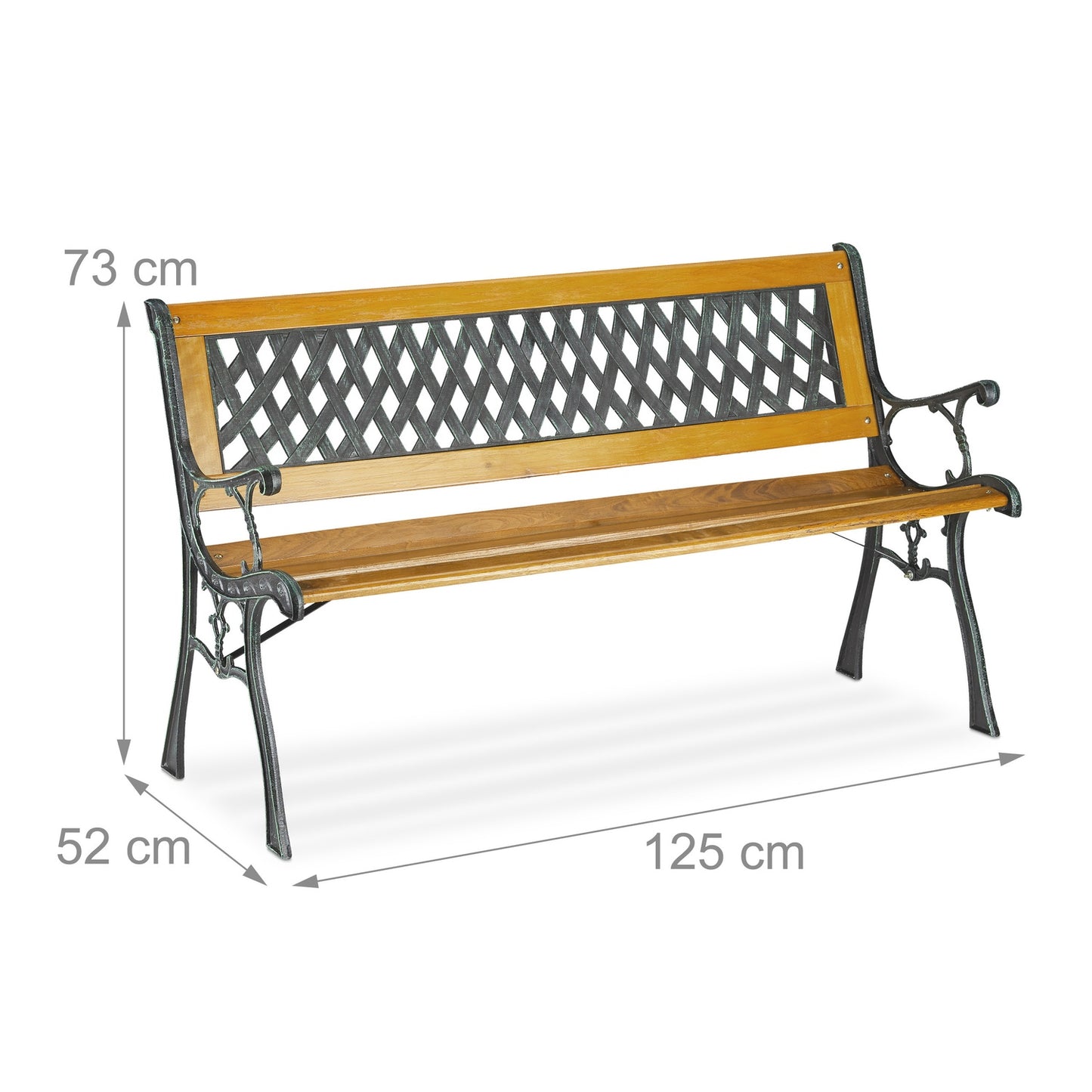 Garden bench wood & cast iron