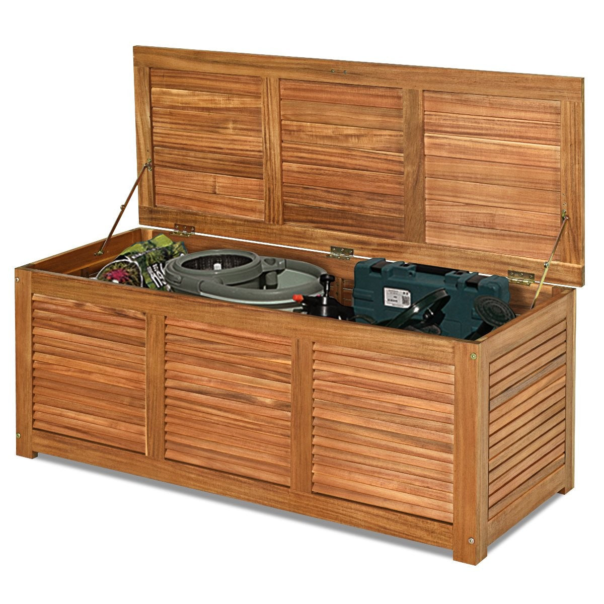 Garden box storage box for garden and backyard acacia wood 120x45x45cm