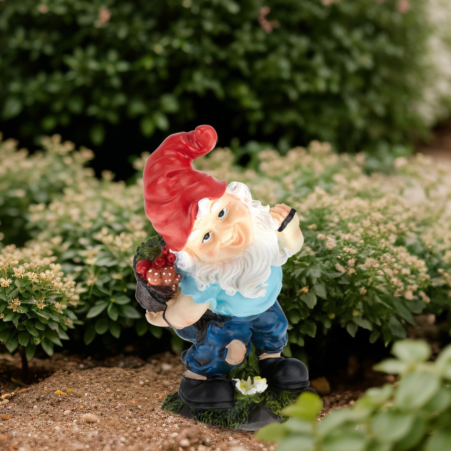 Garden gnome with harvest basket
