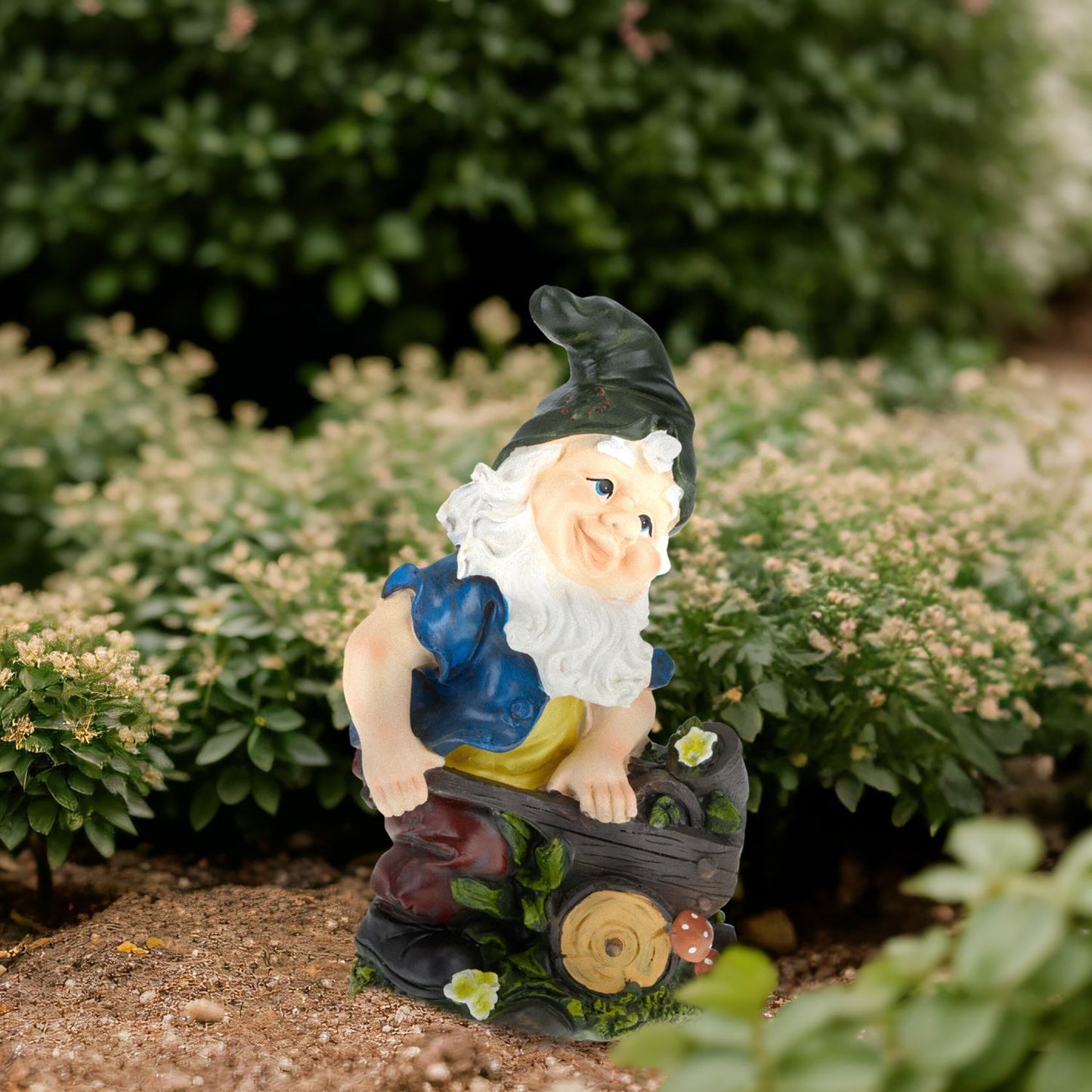Garden gnome with wheelbarrow