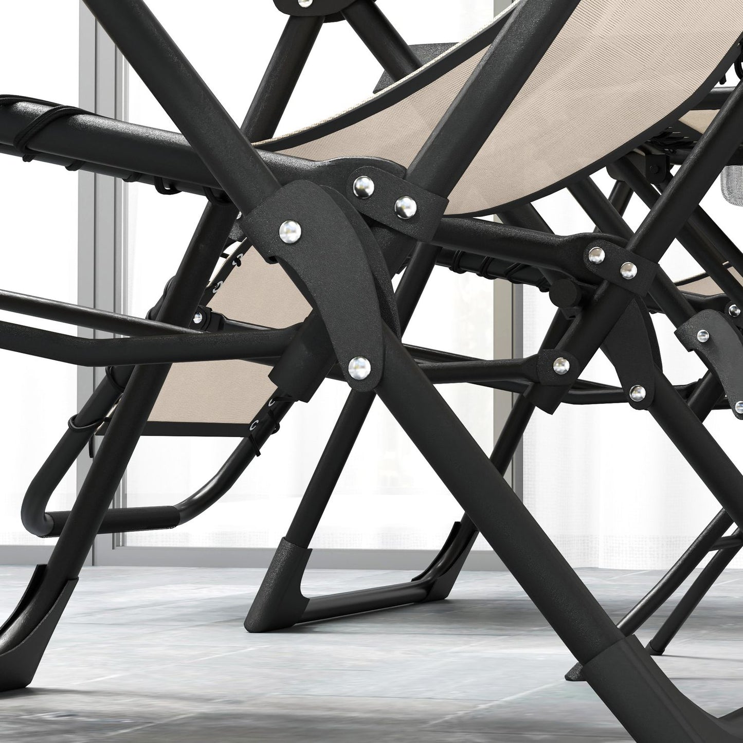 Folding outdoor chair, 3-part with cushions and table