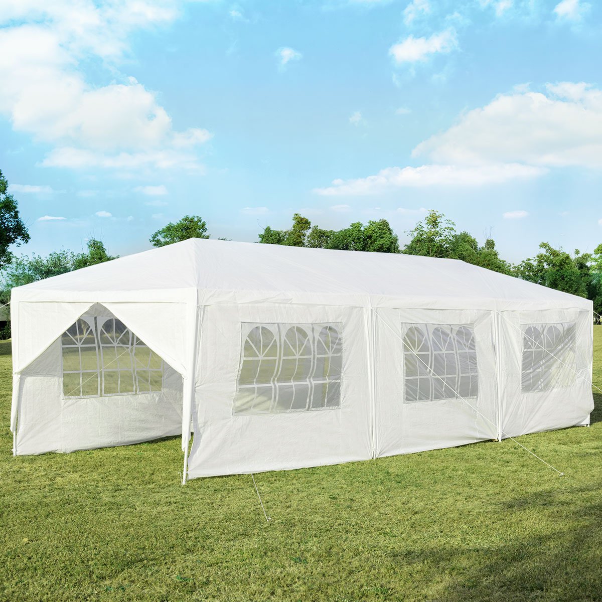 Garden pavilion 3x9m party tent garden tent UV protection tent white