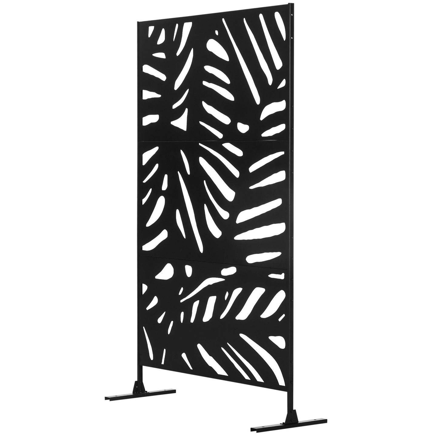 Steel Leaf Pattern Privacy Screen, 122x198cm, with stand
