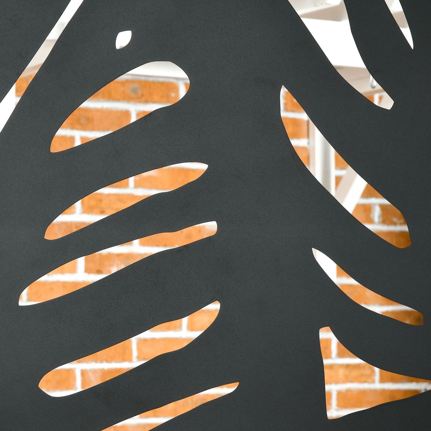 Steel Leaf Pattern Privacy Screen, 122x198cm, with stand