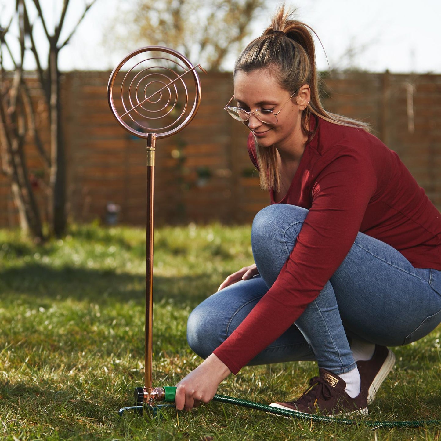 Garden sprinklers with spiral