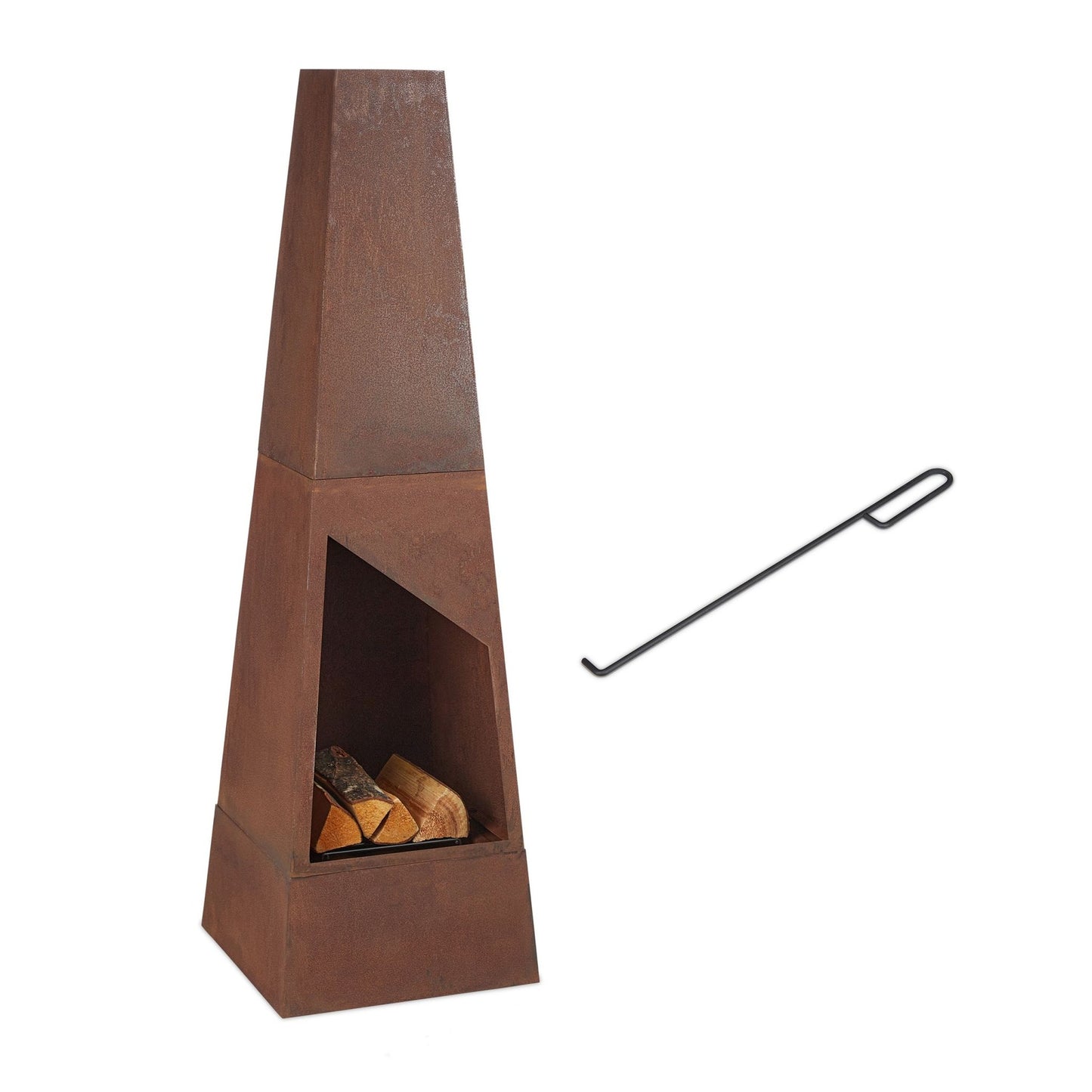 Garden stove in corten steel
