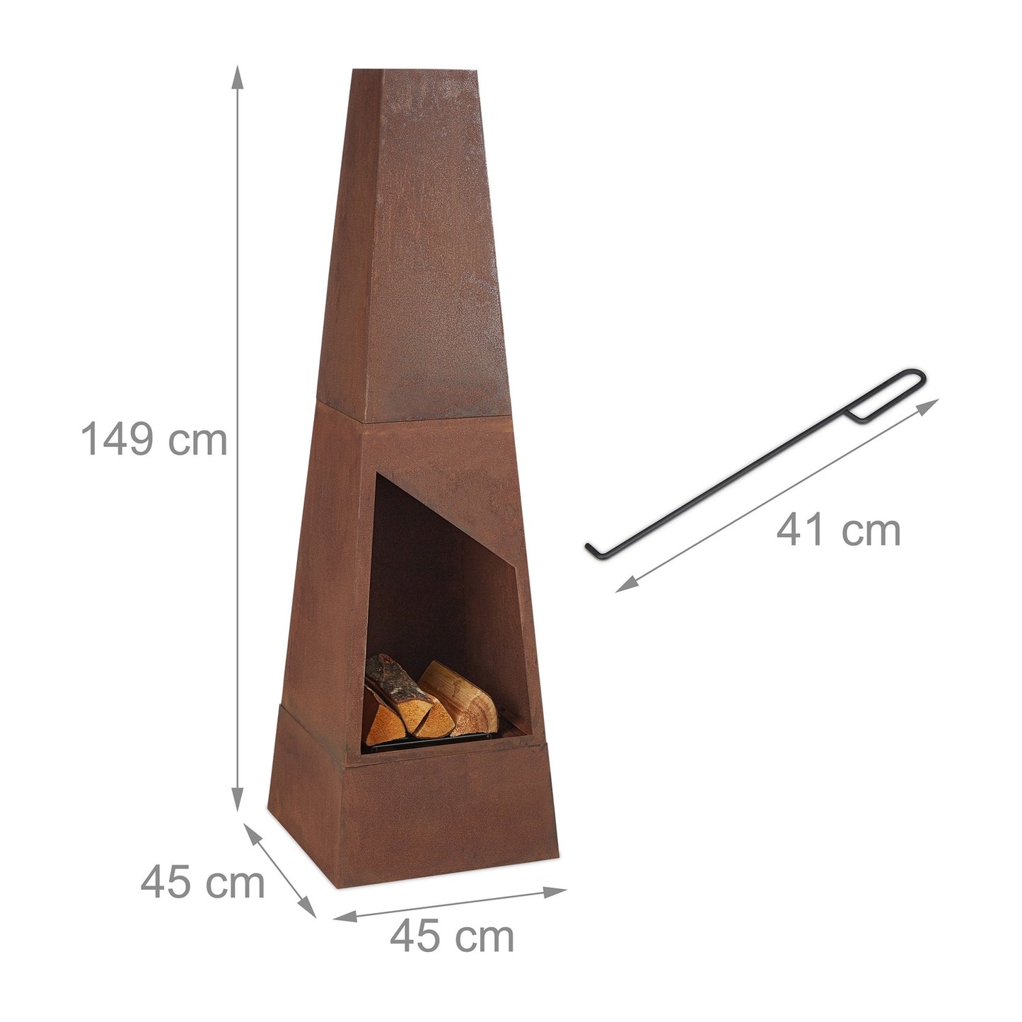 Garden stove in corten steel