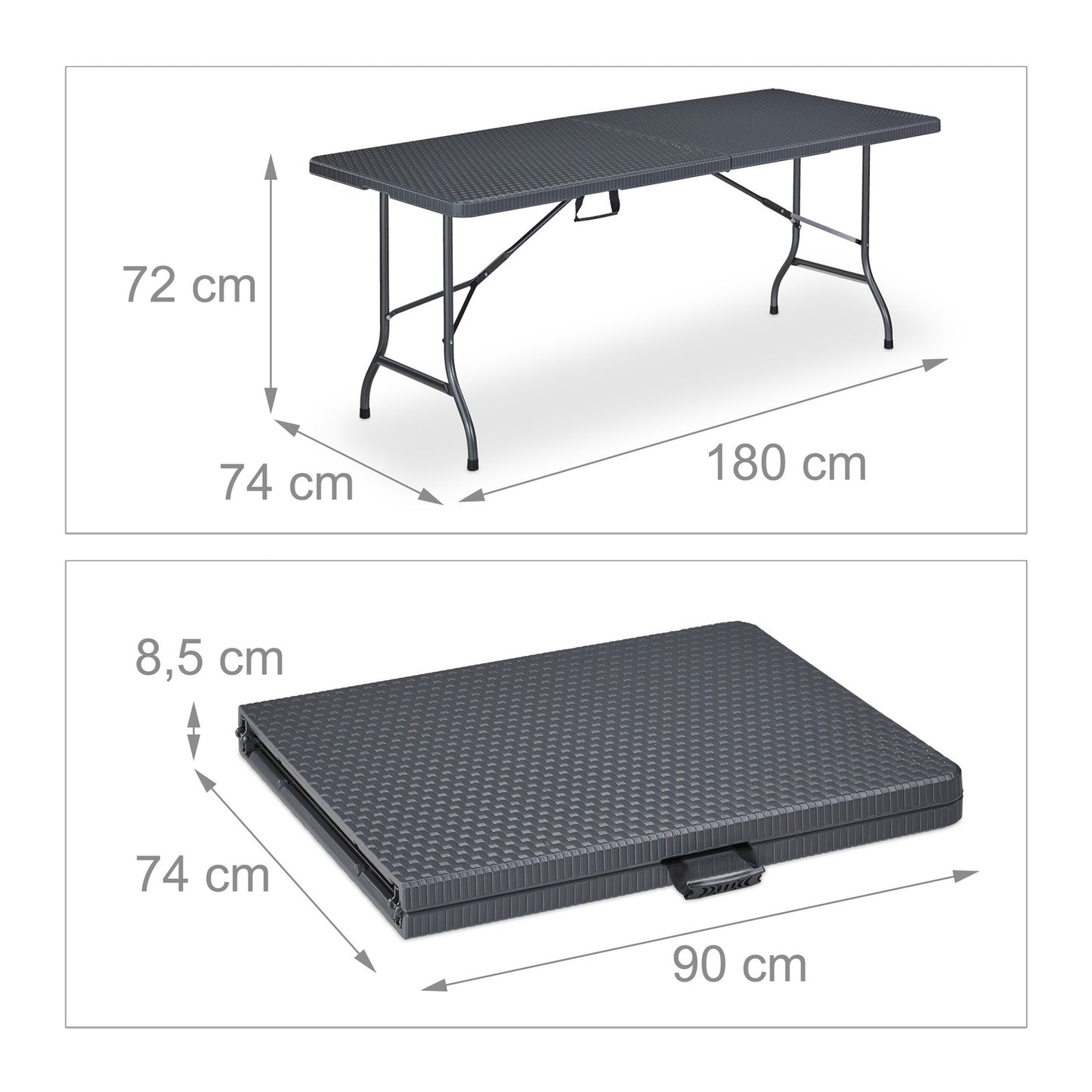 Garden table in gray rattan look