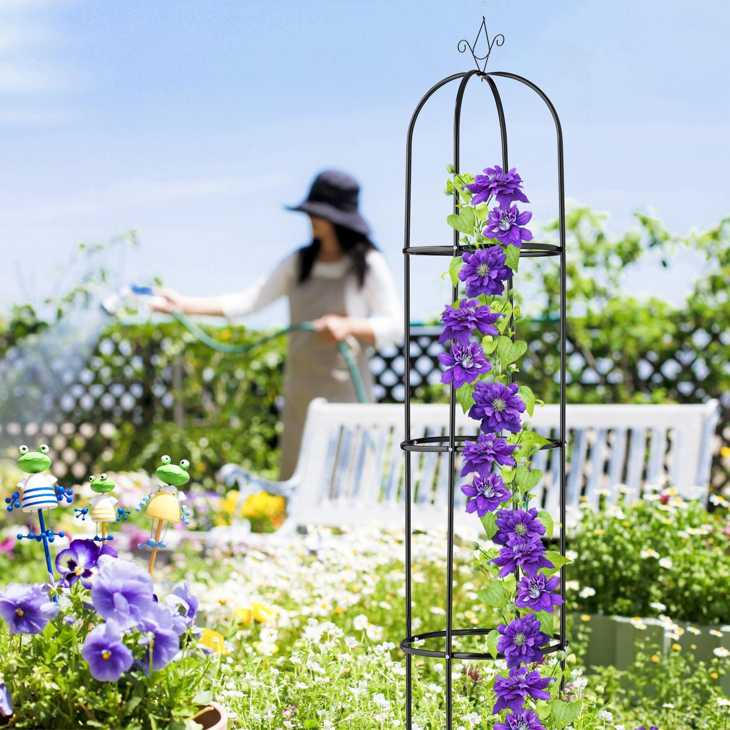 Garden trellis metal with lace