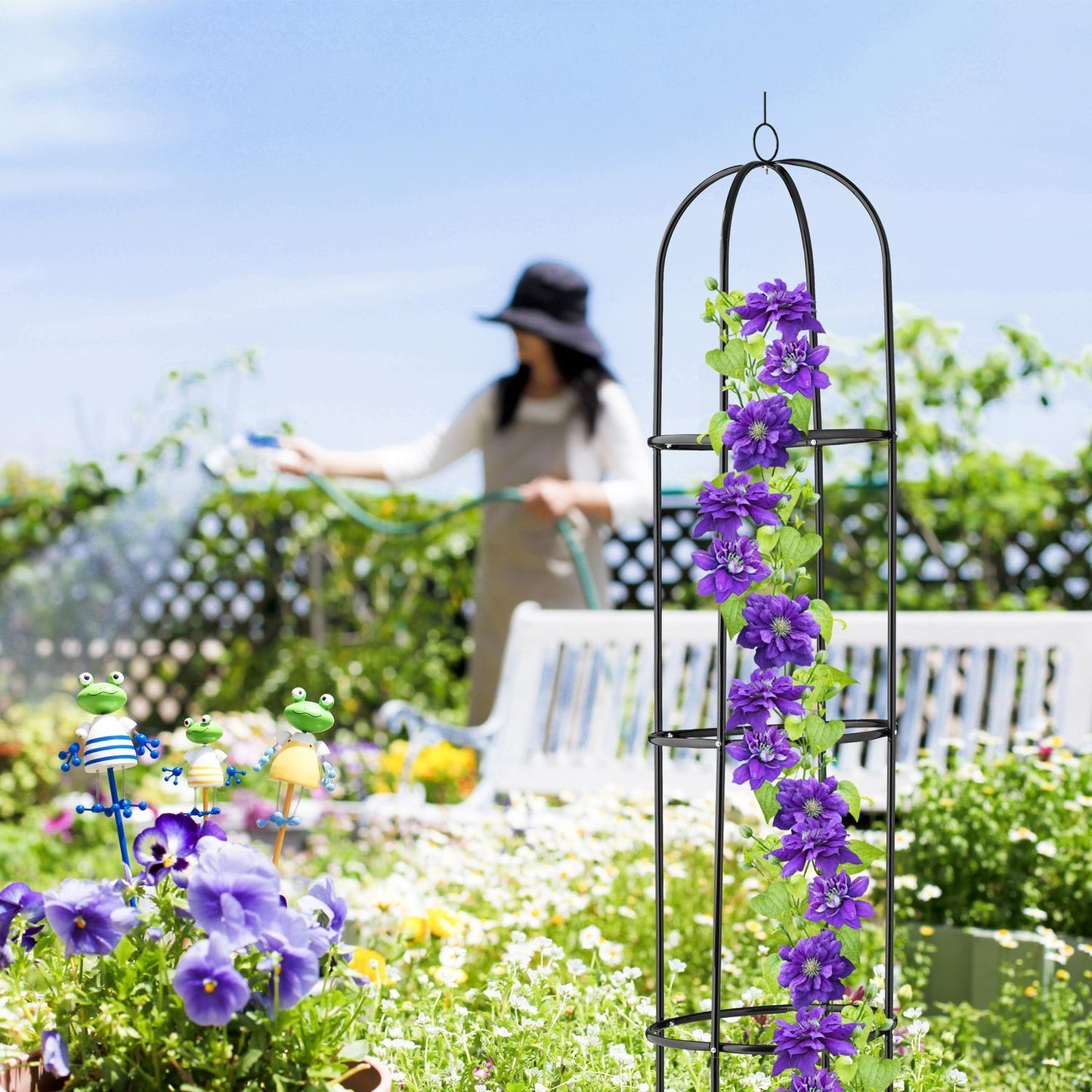 Garden trellis metal with lace
