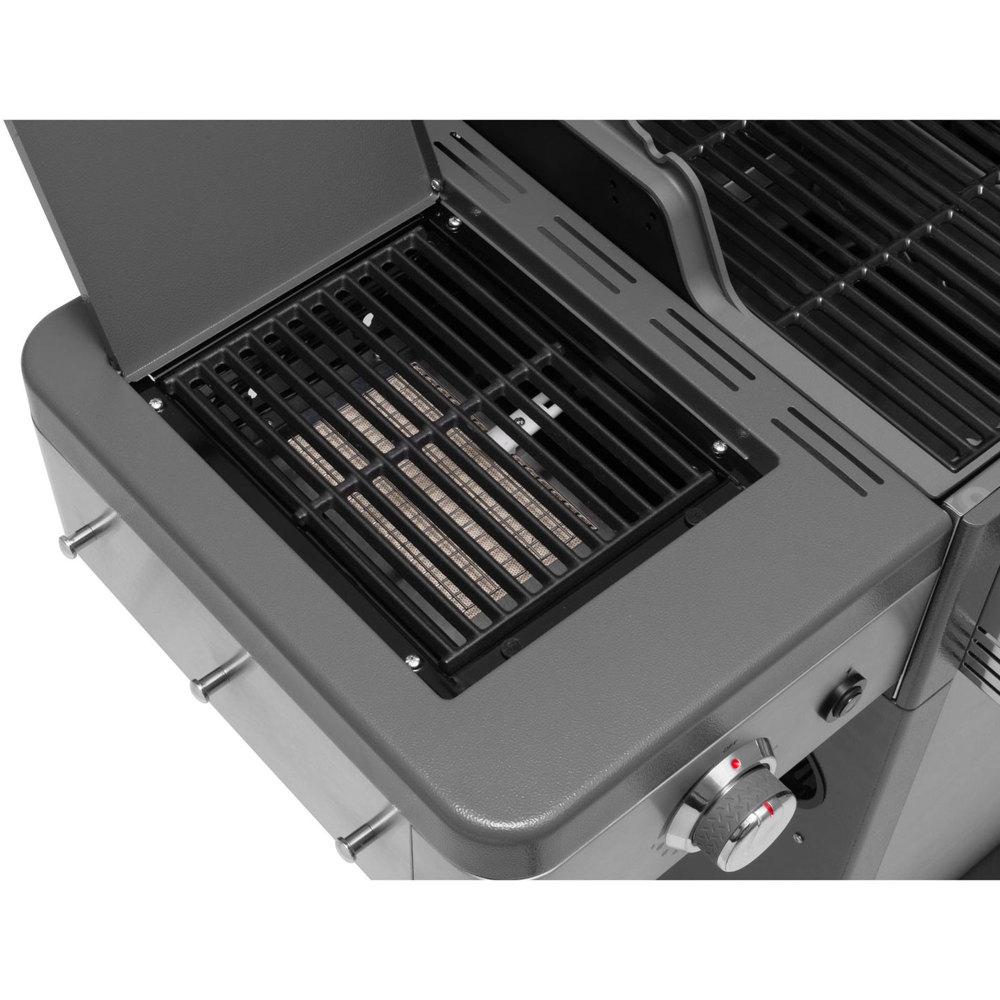 Gas Grill with Thermostat, 5 Burners, Infrared Side Burner