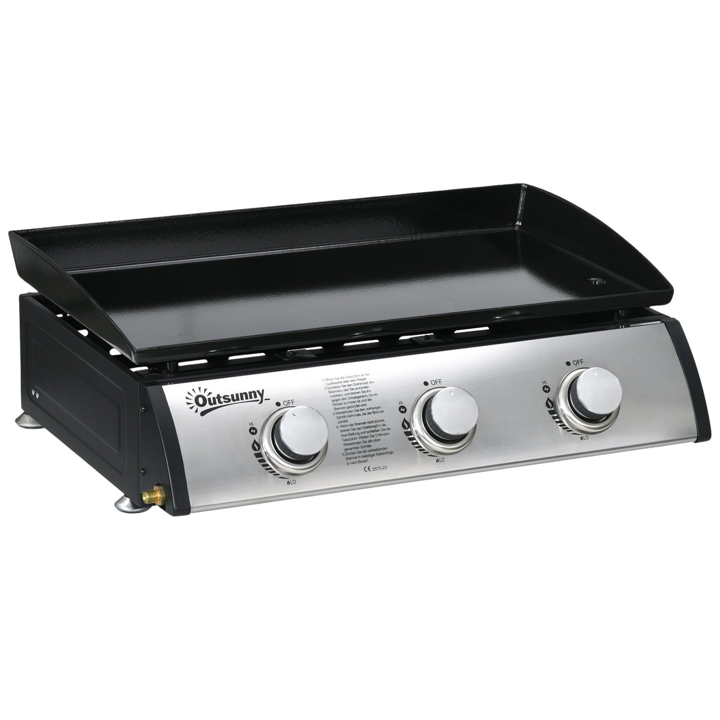 Gas grill with 3 burners, stainless steel for the garden