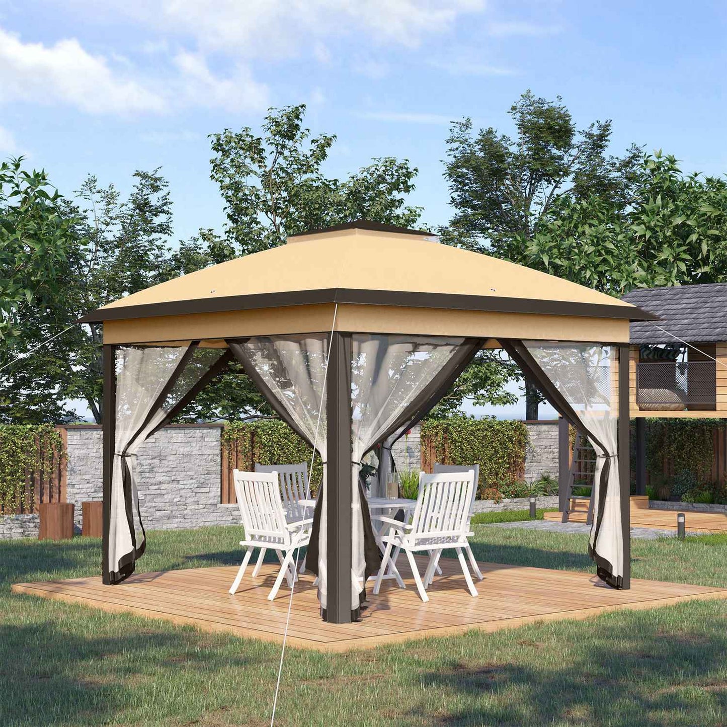 Pop-Up water-repellent gazebo, 3.3x3.3m, UV protection