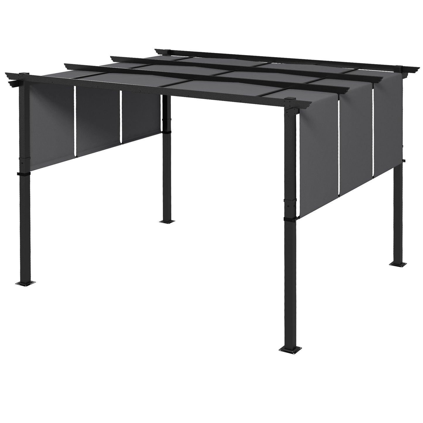 Weatherproof Gazebo Pergola 3.5x3m - Dark gray patio roof
