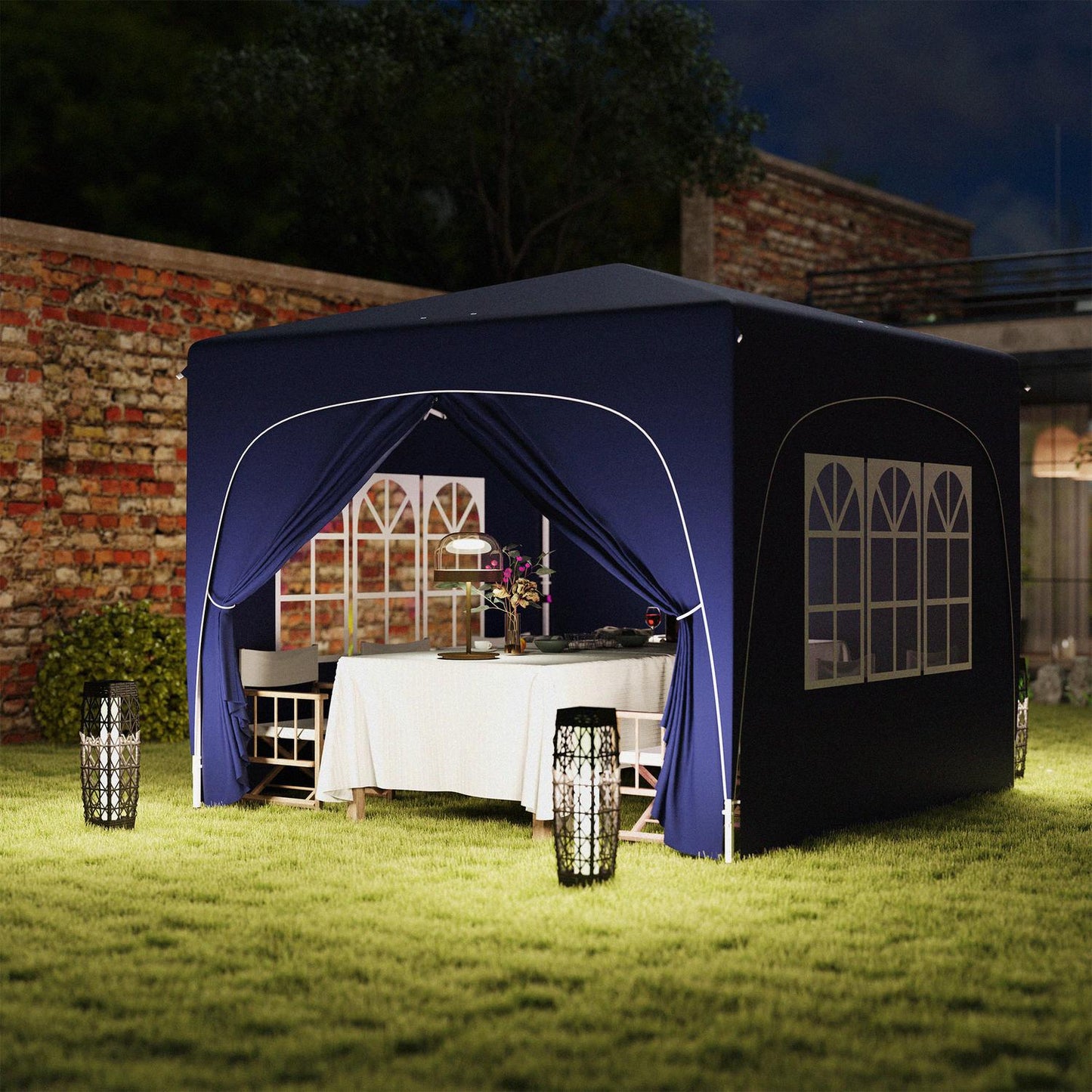 3x3m weatherproof Pop-Up Gazebo, UV50+, Dark blue