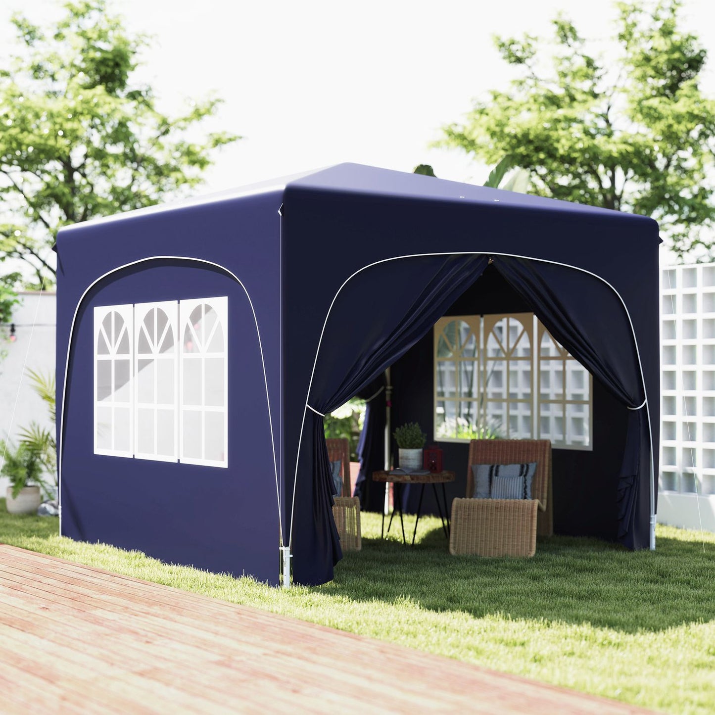 3x3m weatherproof Pop-Up Gazebo, UV50+, Dark blue