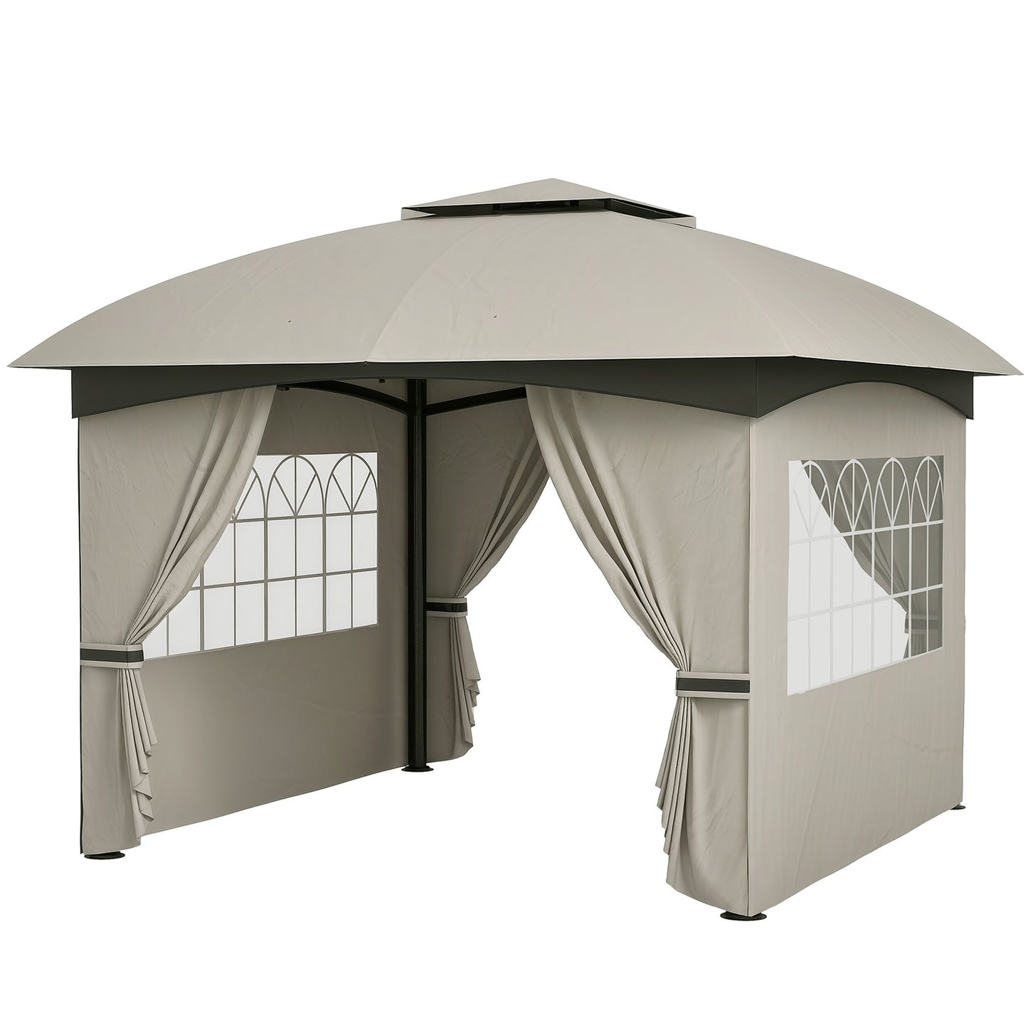 Water-repellent garden gazebo, 3.4m, UV protection, light grey