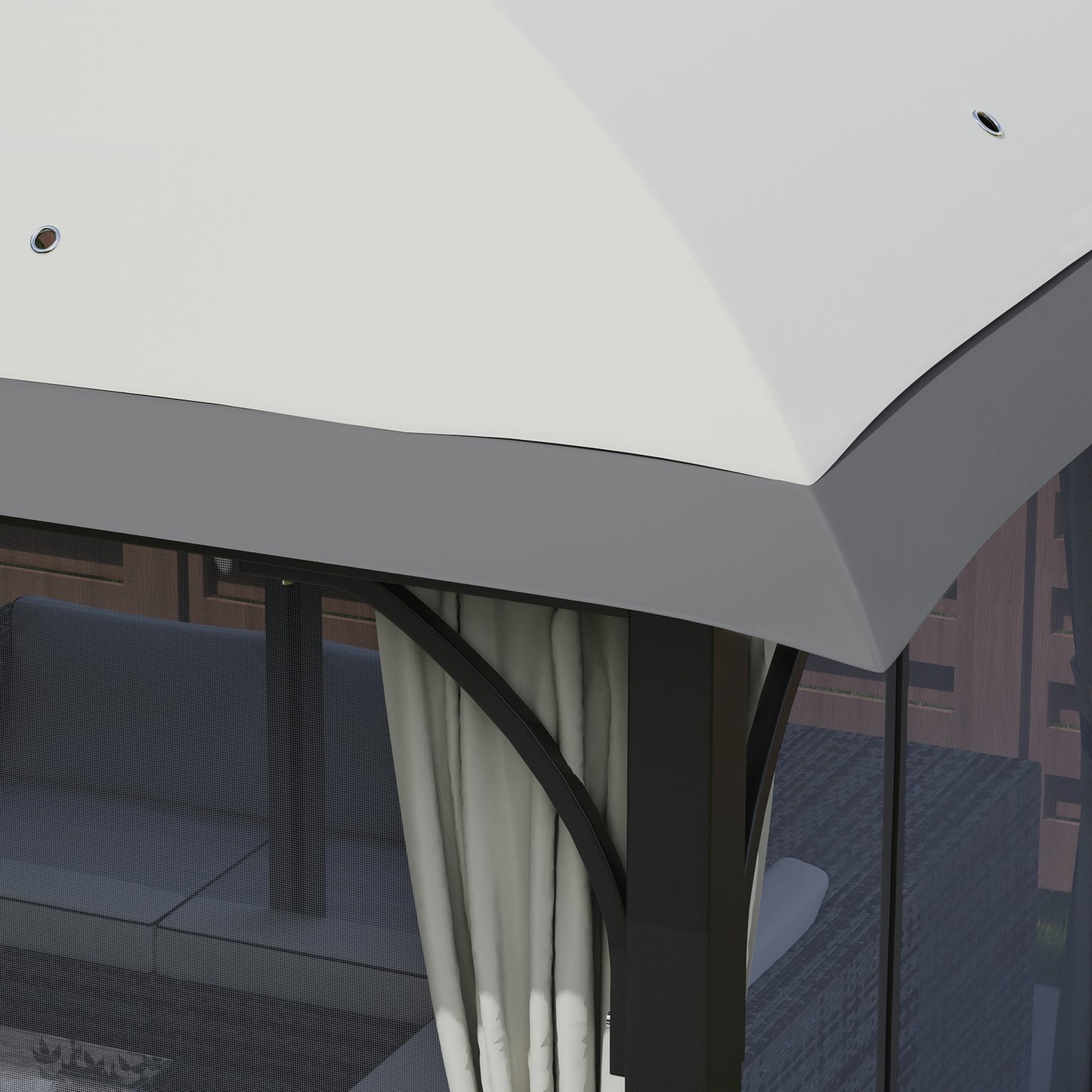 Gazebo with double roof, water repellent, 4x3.3 m