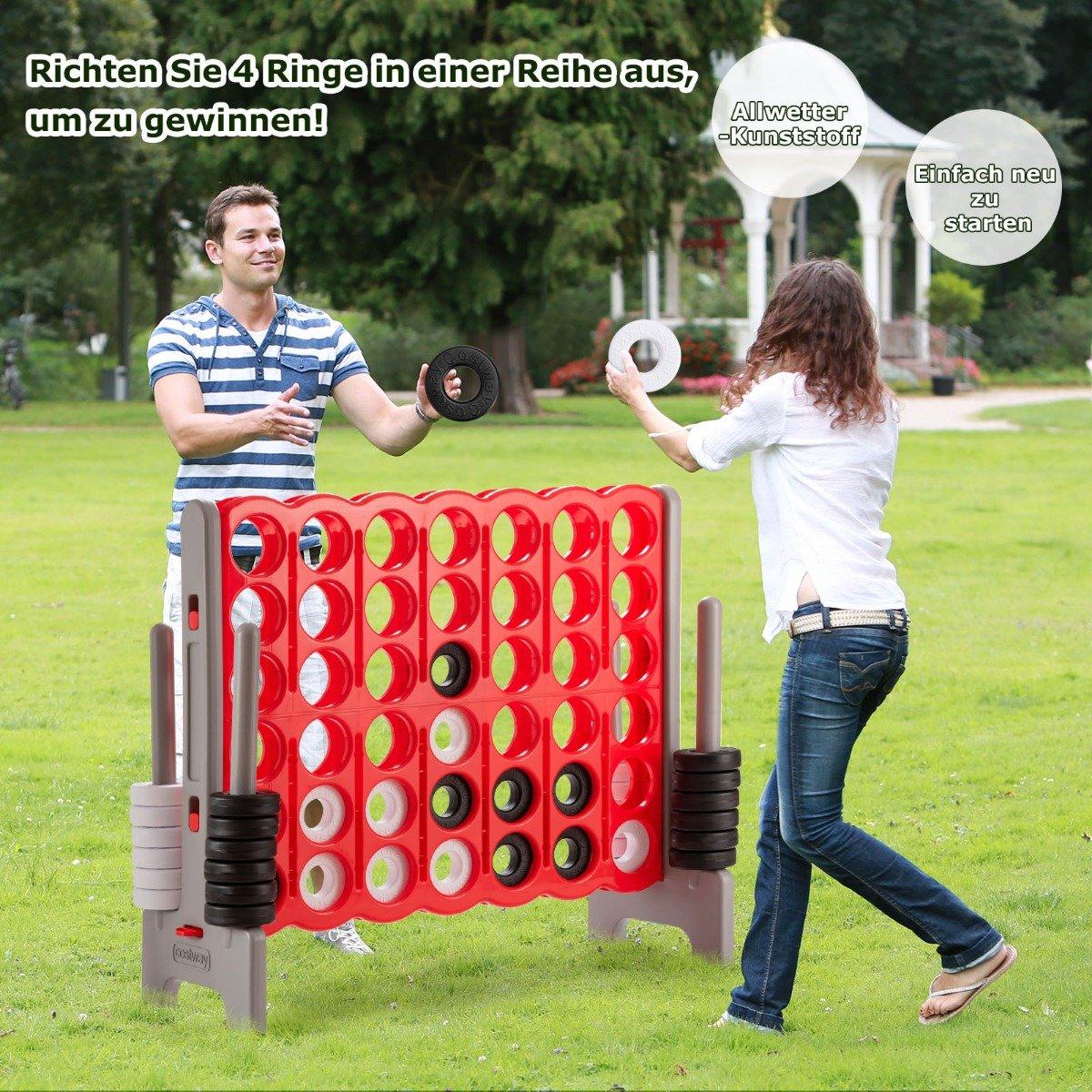 Giant Match 4 Game Giant Playset 104cm Row Game Board with Jumbo Rings & Quick Release Sliders