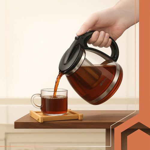 Glass Teapot with Infuser, 2L Capacity