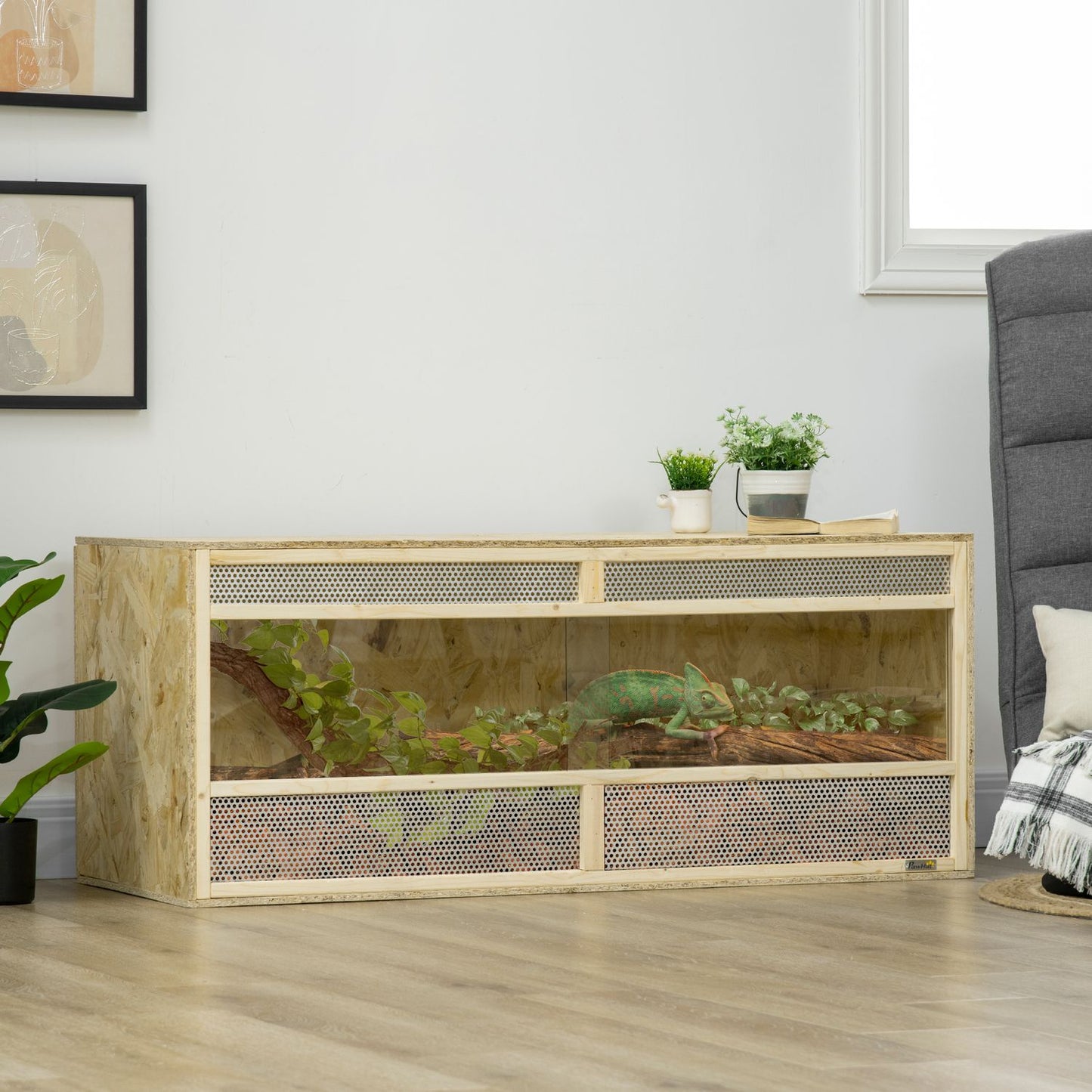 Glass terrarium, 120x50x50 cm, Ventilated, Sliding door