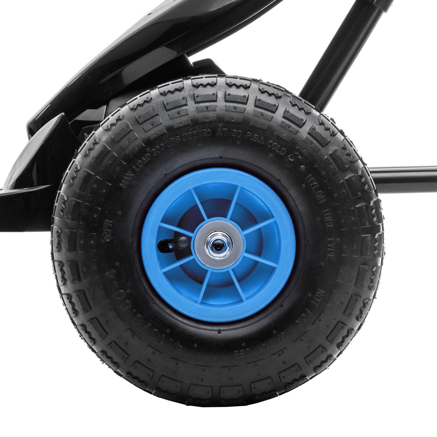 Go-kart for children with adjustable seat, rubber tires and brake