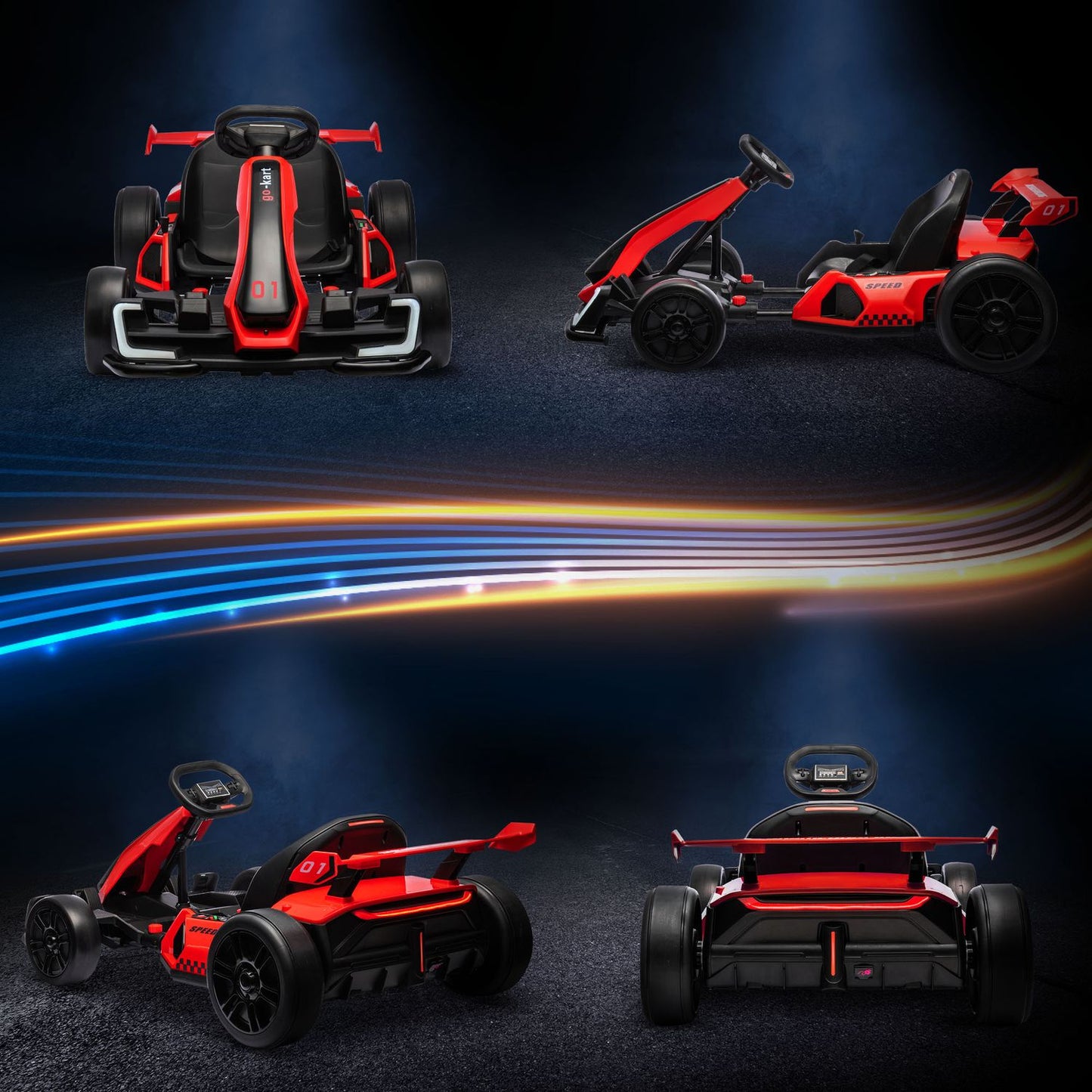 Electric Kids Go-Kart, Adjustable Seat, 12 km/h Speed
