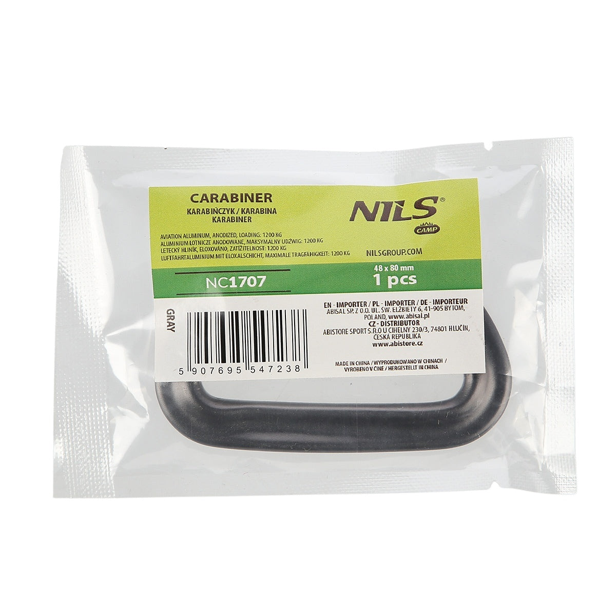 Gray Carabiner 12 KN – Lightweight, Durable