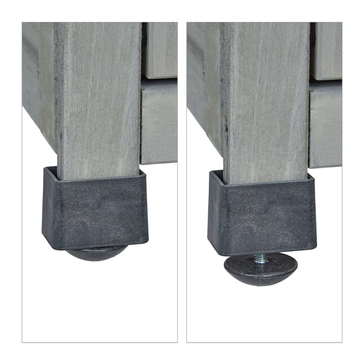 Gray garden cabinet with 3 compartments