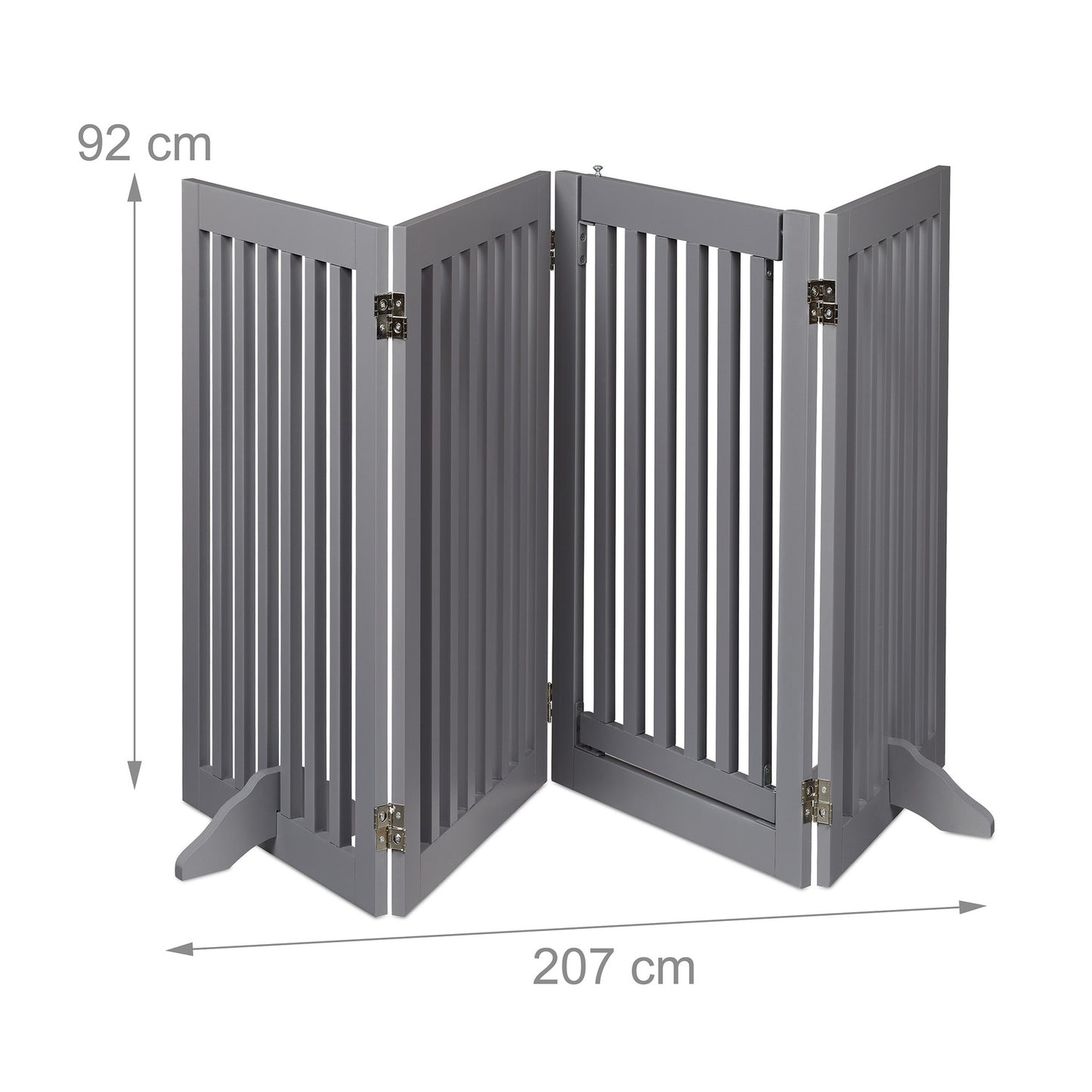 Gray security gate with door 92 cm
