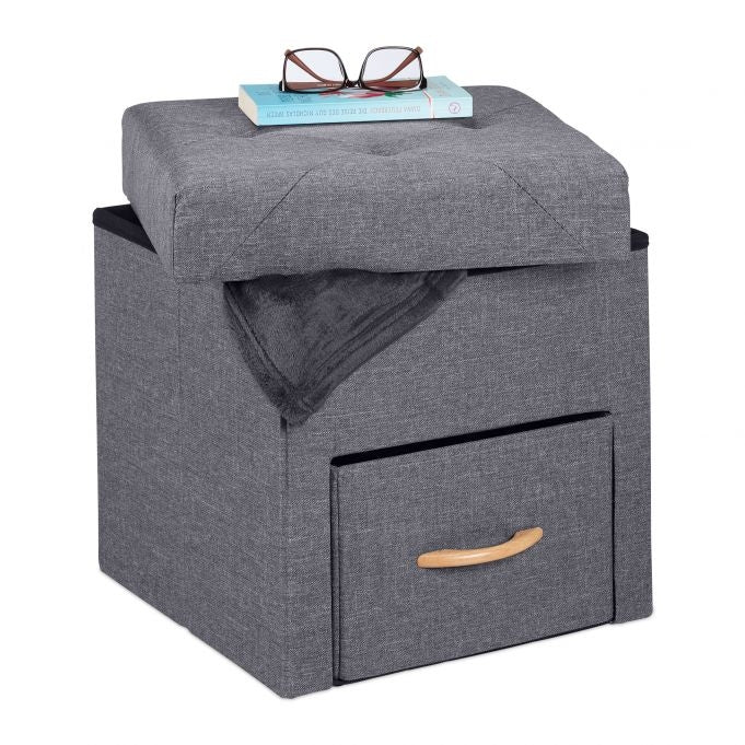 Gray stool with storage space